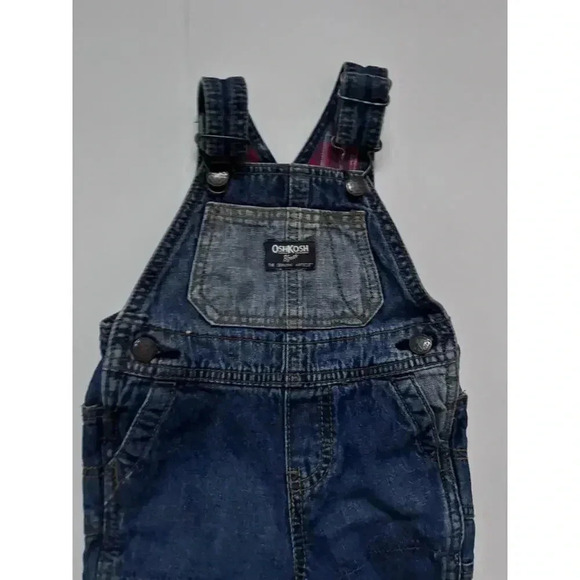 6M Osh Kosh Flannel Lined Denim Overalls - Picture 3 of 7